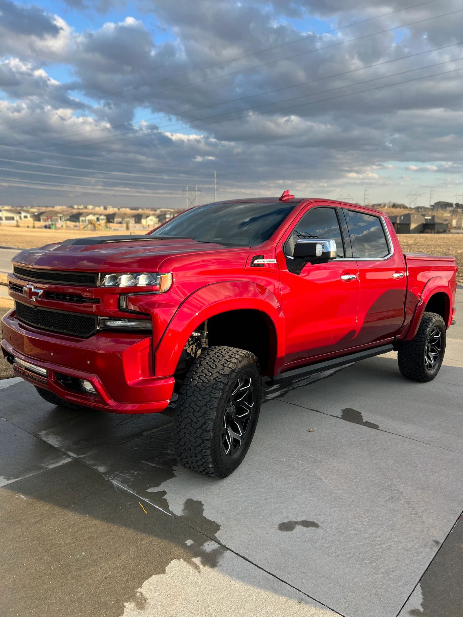 Glossy red truck finish after ceramic coating