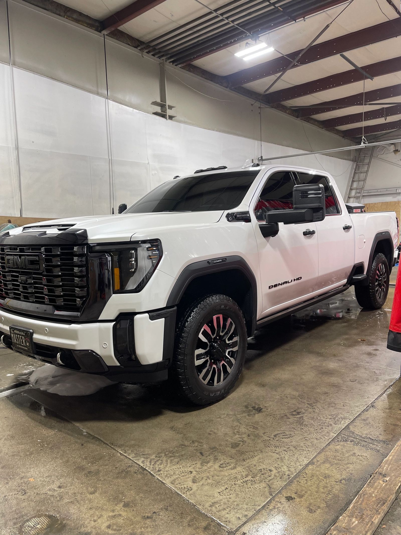 GMC truck detailed in a garage